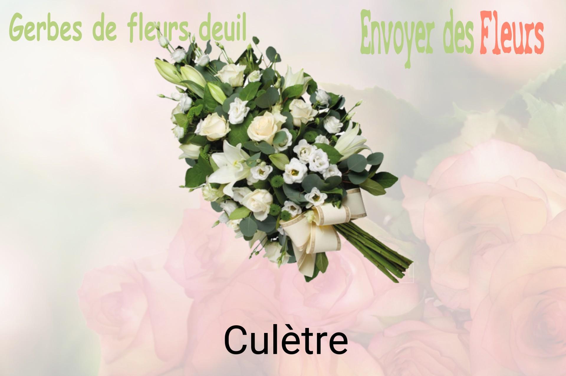 Gerbe de fleurs de deuil livrée à Culètre